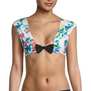 CAROLINE CONSTAS Womens Size Small Gale Floral Bikini Top